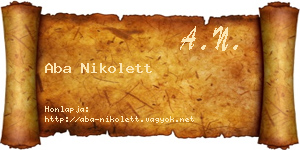 Aba Nikolett névjegykártya