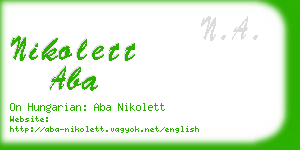 nikolett aba business card